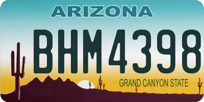 AZ license plate BHM4398