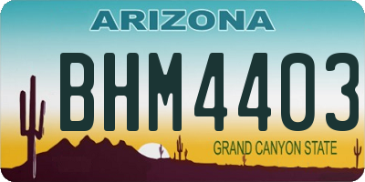 AZ license plate BHM4403