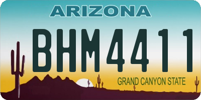 AZ license plate BHM4411