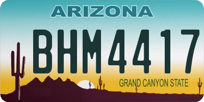 AZ license plate BHM4417