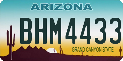 AZ license plate BHM4433