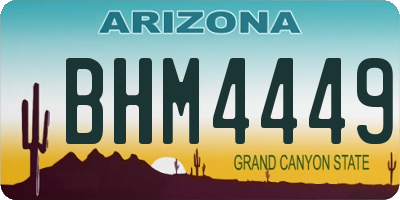 AZ license plate BHM4449
