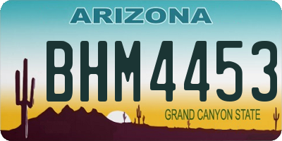 AZ license plate BHM4453