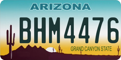 AZ license plate BHM4476