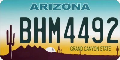 AZ license plate BHM4492