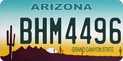 AZ license plate BHM4496
