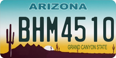 AZ license plate BHM4510