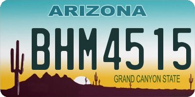 AZ license plate BHM4515