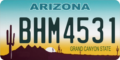 AZ license plate BHM4531
