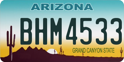 AZ license plate BHM4533