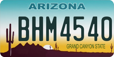 AZ license plate BHM4540