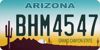AZ license plate BHM4547