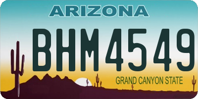 AZ license plate BHM4549