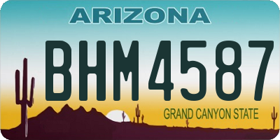 AZ license plate BHM4587