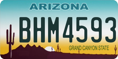 AZ license plate BHM4593