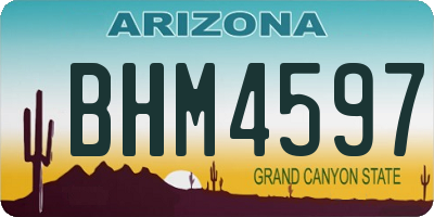 AZ license plate BHM4597