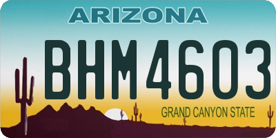 AZ license plate BHM4603