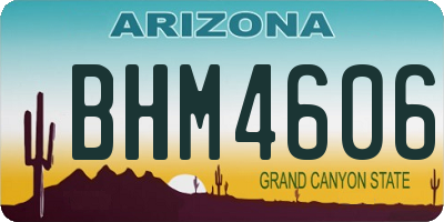 AZ license plate BHM4606