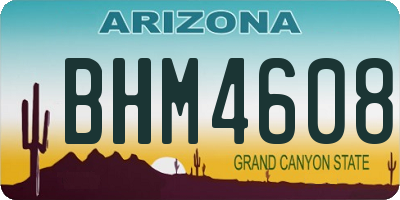 AZ license plate BHM4608