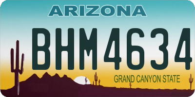 AZ license plate BHM4634