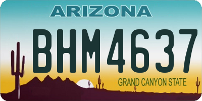 AZ license plate BHM4637