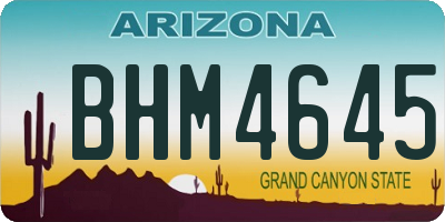 AZ license plate BHM4645