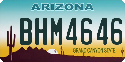 AZ license plate BHM4646