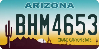 AZ license plate BHM4653
