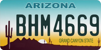 AZ license plate BHM4669