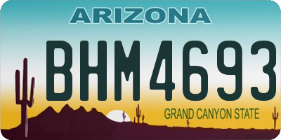 AZ license plate BHM4693