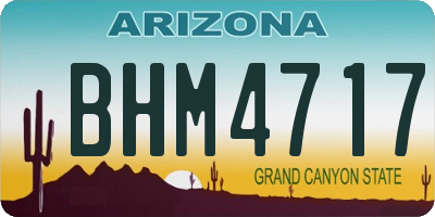 AZ license plate BHM4717