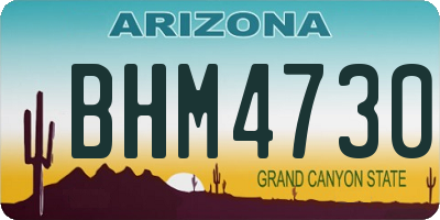AZ license plate BHM4730