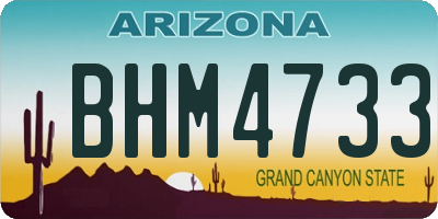 AZ license plate BHM4733