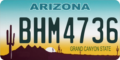 AZ license plate BHM4736