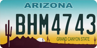AZ license plate BHM4743