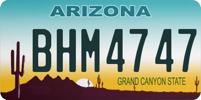 AZ license plate BHM4747