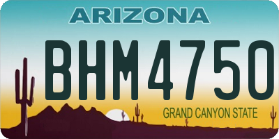 AZ license plate BHM4750