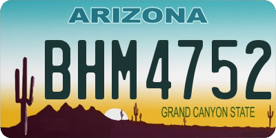 AZ license plate BHM4752
