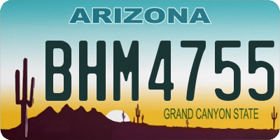 AZ license plate BHM4755