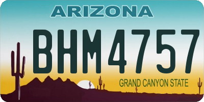 AZ license plate BHM4757