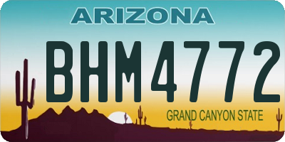 AZ license plate BHM4772