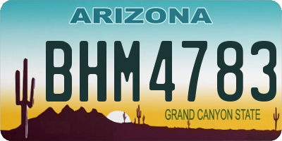 AZ license plate BHM4783