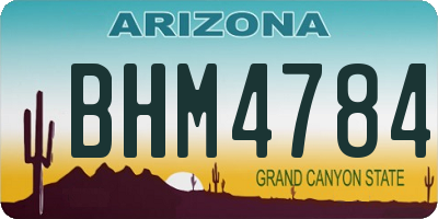 AZ license plate BHM4784