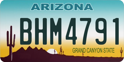 AZ license plate BHM4791