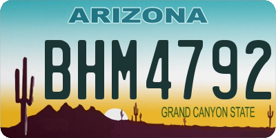 AZ license plate BHM4792