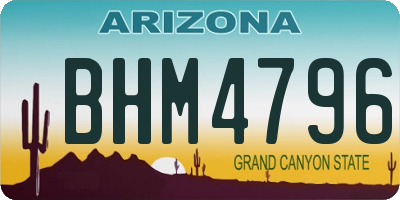 AZ license plate BHM4796