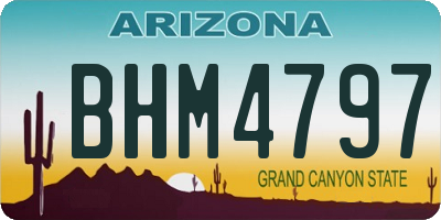 AZ license plate BHM4797