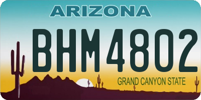 AZ license plate BHM4802