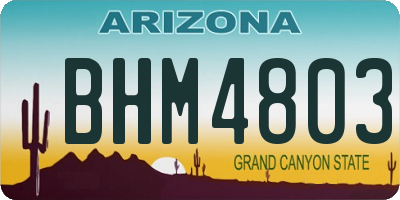 AZ license plate BHM4803