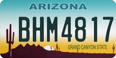 AZ license plate BHM4817